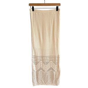 Freshman 1996 Womens Crochet Knit Boho Skirt Size M Resort Beachy Festival